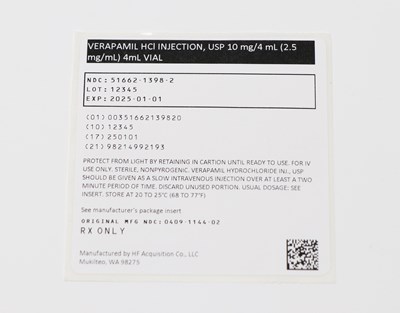 00351662139820 Verapamil Pouch Label